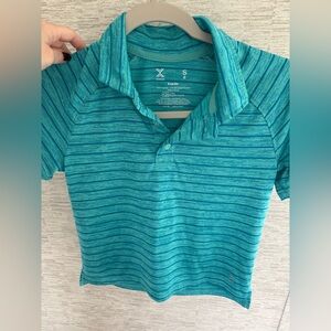 Xersion Kids Teal Striped Polo Shirt